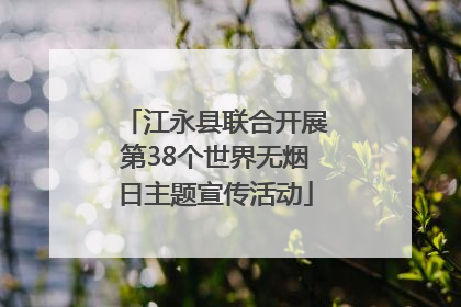 江永县联合开展第38个世界无烟日主题宣传活动