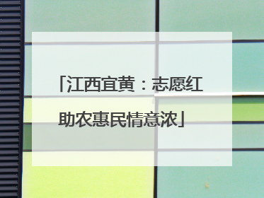 江西宜黄：志愿红助农惠民情意浓