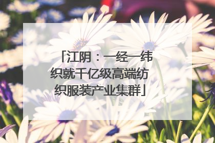江阴：一经一纬织就千亿级高端纺织服装产业集群