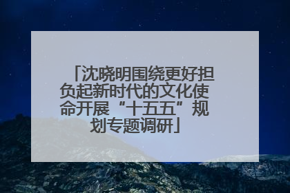 沈晓明围绕更好担负起新时代的文化使命开展“十五五”规划专题调研