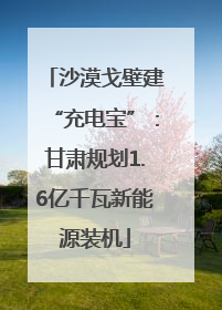 沙漠戈壁建“充电宝”：甘肃规划1.6亿千瓦新能源装机