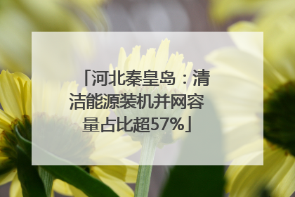河北秦皇岛：清洁能源装机并网容量占比超57%