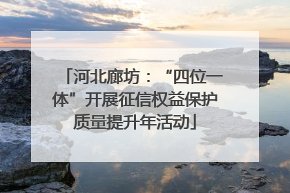 河北廊坊：“四位一体”开展征信权益保护质量提升年活动
