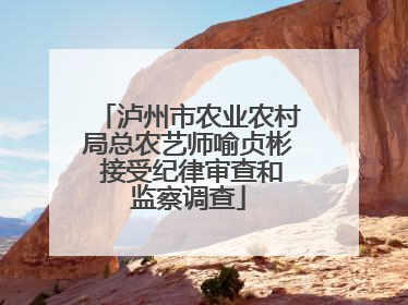 泸州市农业农村局总农艺师喻贞彬 接受纪律审查和监察调查