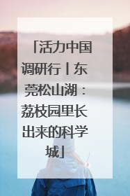 活力中国调研行丨东莞松山湖：荔枝园里长出来的科学城
