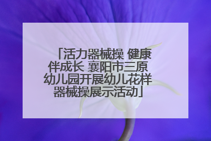 活力器械操 健康伴成长 襄阳市三原幼儿园开展幼儿花样器械操展示活动