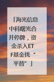 海光信息中科曙光合并停牌，资金杀入ETF基金找“平替”