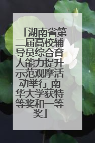 湖南省第二届高校辅导员综合育人能力提升示范观摩活动举行 南华大学获特等奖和一等奖