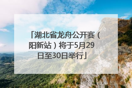 湖北省龙舟公开赛（阳新站）将于5月29日至30日举行