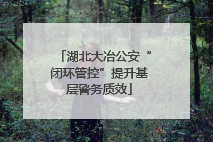 湖北大冶公安“闭环管控”提升基层警务质效