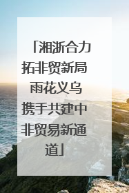 湘浙合力拓非贸新局 雨花义乌携手共建中非贸易新通道