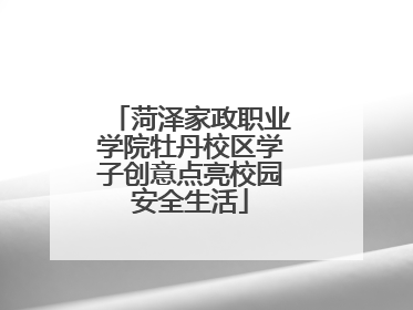 菏泽家政职业学院牡丹校区学子创意点亮校园安全生活