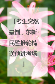 考生突然晕倒，东新民警推轮椅送他进考场