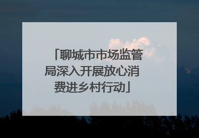 聊城市市场监管局深入开展放心消费进乡村行动