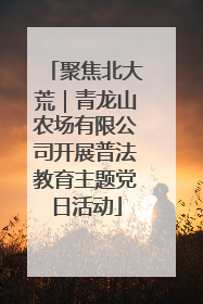 聚焦北大荒｜青龙山农场有限公司开展普法教育主题党日活动