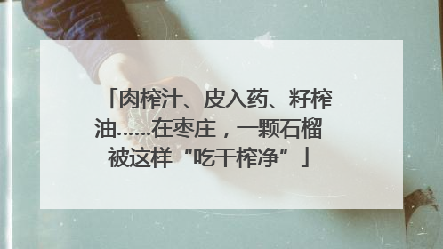肉榨汁、皮入药、籽榨油……在枣庄，一颗石榴被这样“吃干榨净”