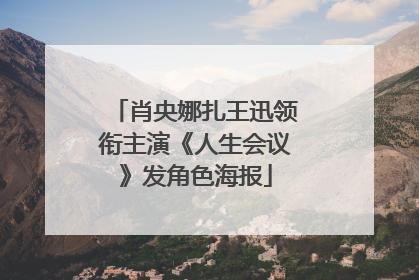 肖央娜扎王迅领衔主演《人生会议》发角色海报