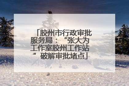 胶州市行政审批服务局：“张大为工作室胶州工作站”破解审批堵点