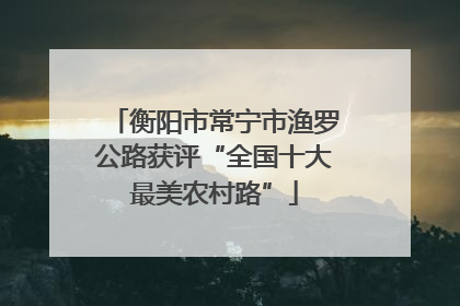 衡阳市常宁市渔罗公路获评“全国十大最美农村路”