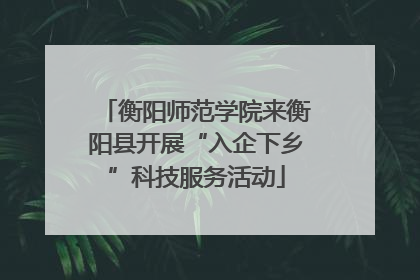 衡阳师范学院来衡阳县开展“入企下乡”科技服务活动