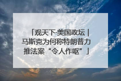 观天下·美国政坛｜马斯克为何称特朗普力推法案“令人作呕”