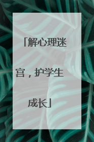 解心理迷宫，护学生成长