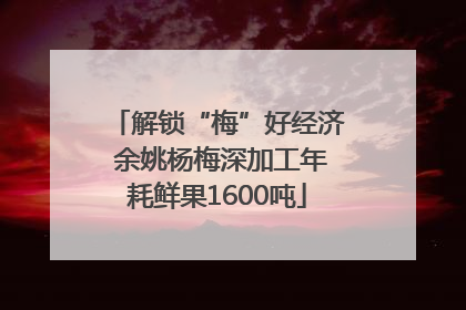解锁“梅”好经济 余姚杨梅深加工年耗鲜果1600吨