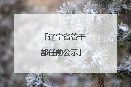 辽宁省管干部任前公示