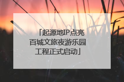 起源地IP点亮百城文旅夜游乐园工程正式启动