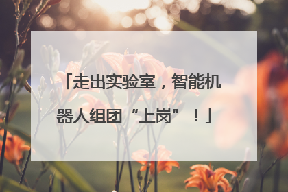 走出实验室，智能机器人组团“上岗”！