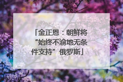 金正恩：朝鲜将“始终不渝地无条件支持”俄罗斯