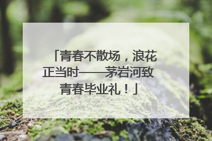 青春不散场，浪花正当时——茅岩河致青春毕业礼！