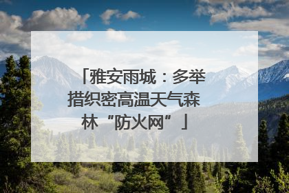 雅安雨城：多举措织密高温天气森林“防火网”