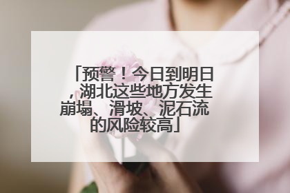 预警！今日到明日，湖北这些地方发生崩塌、滑坡、泥石流的风险较高