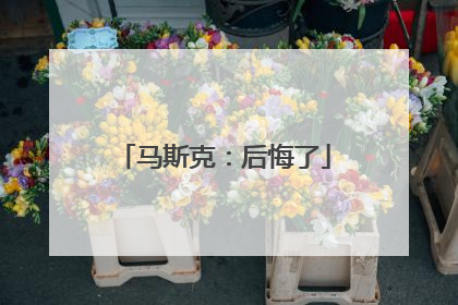 马斯克：后悔了