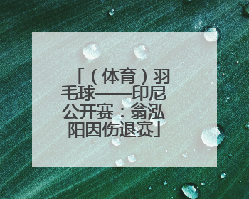 （体育）羽毛球——印尼公开赛：翁泓阳因伤退赛