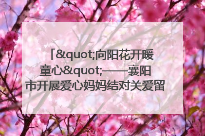 "向阳花开暖童心"——襄阳市开展爱心妈妈结对关爱留守困境儿童庆"六一"活动