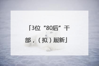 3位“80后”干部，（拟）履新