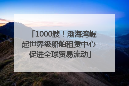 1000艘！渤海湾崛起世界级船舶租赁中心 促进全球贸易流动