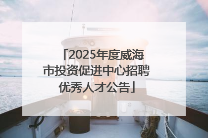 2025年度威海市投资促进中心招聘优秀人才公告