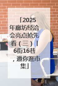2025年廊坊经洽会亮点抢先看（三）丨6街16巷，邀你逛市集