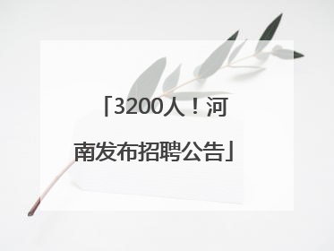 3200人！河南发布招聘公告