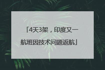 4天3架，印度又一航班因技术问题返航