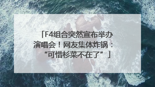 F4组合突然宣布举办演唱会！网友集体炸锅：“可惜杉菜不在了”