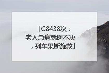 G8438次：老人急病就医不决，列车果断施救